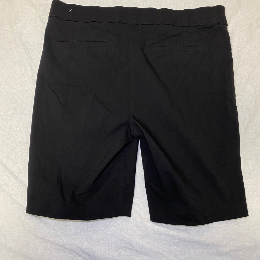 Liz Claiborne Black Pull On Bermuda Shorts Womens 18 Stretch Dress Casual - Picture 5 of 8